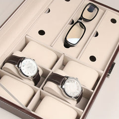 Brown Sunroof Watch Storage Box With Lock