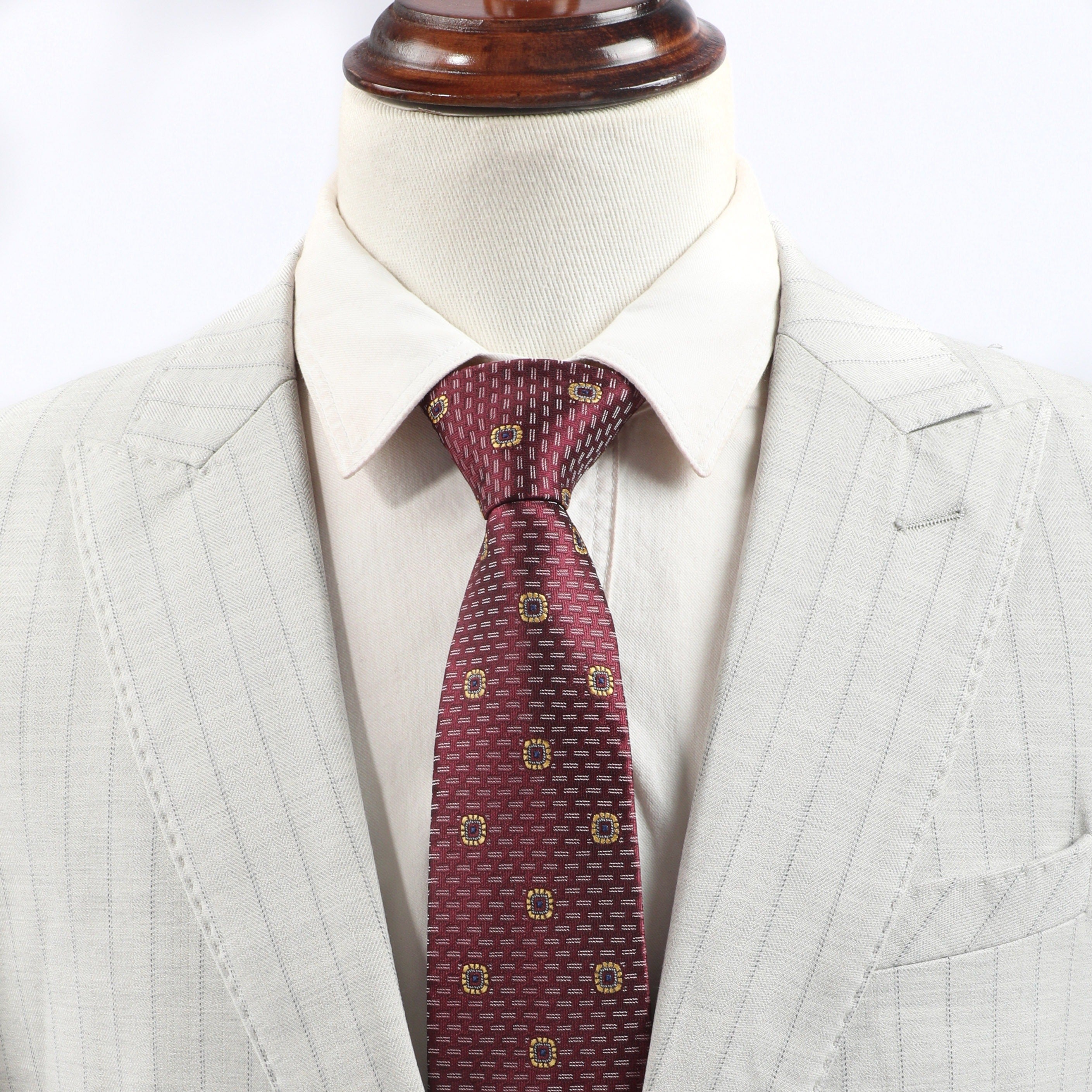Men's Striped Flower Retro Necktie