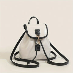 Colorblock Stylish Backpack Drawstring Rucksack Women's Travel Bag