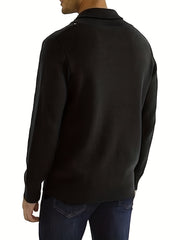 Retro Argyle Sweater Men's Casual Warm Shawl Collar Pullover