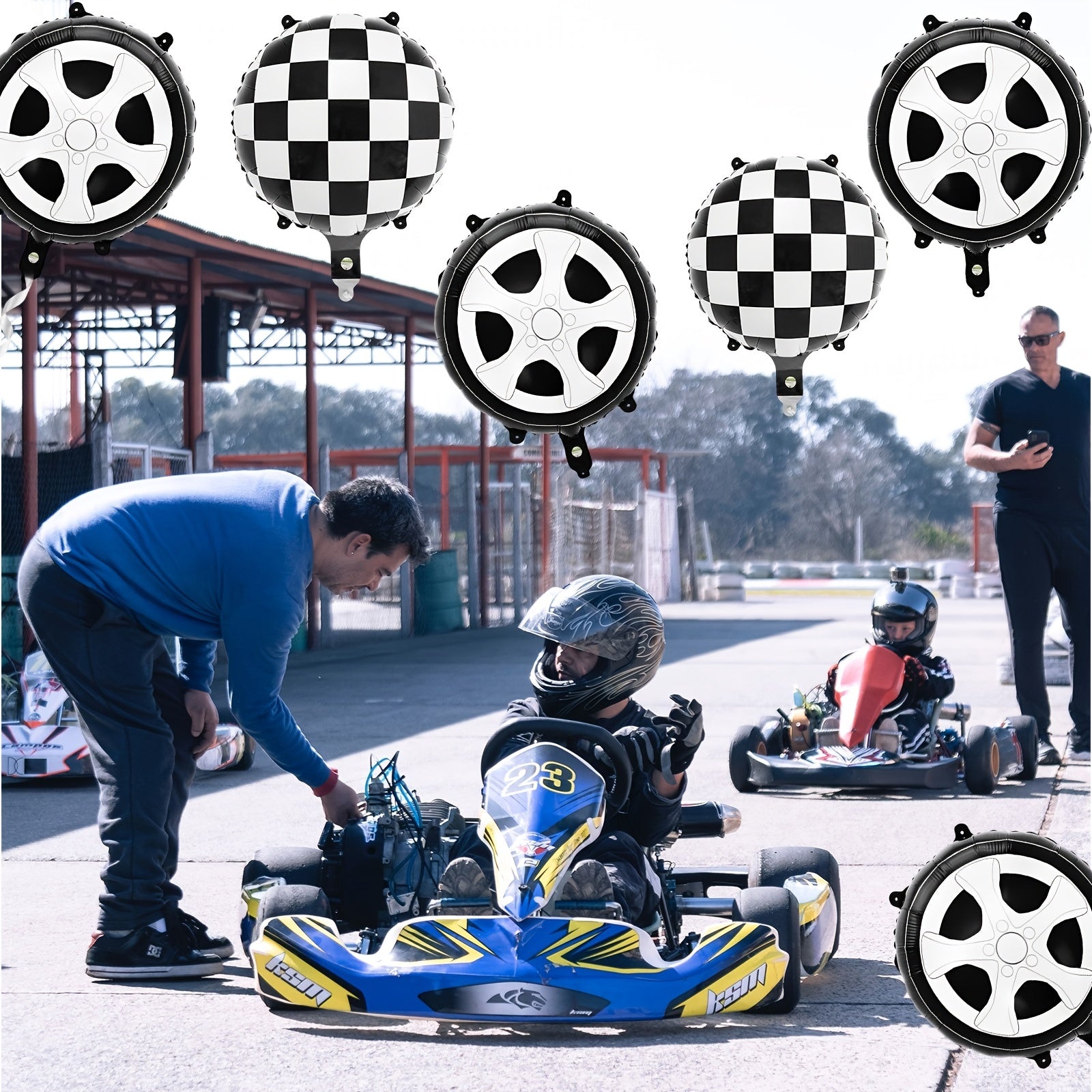 12pcs Race Car Birthday Party Supplies Balloons Set
