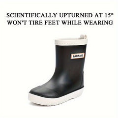 TARANISFIT Girl's Solid Rain Boots Waterproof Comfy Shoes For Outdoor Working