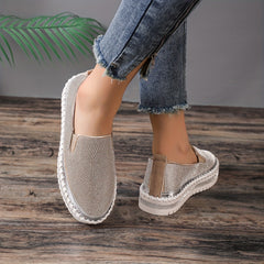 Women's Platform Rhinestone Sneakers Slip On Outdoor Shoes
