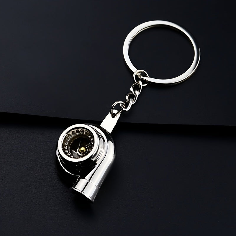 Spinning Turbo Wheel Rim Tyre Keyring Holder Keychain