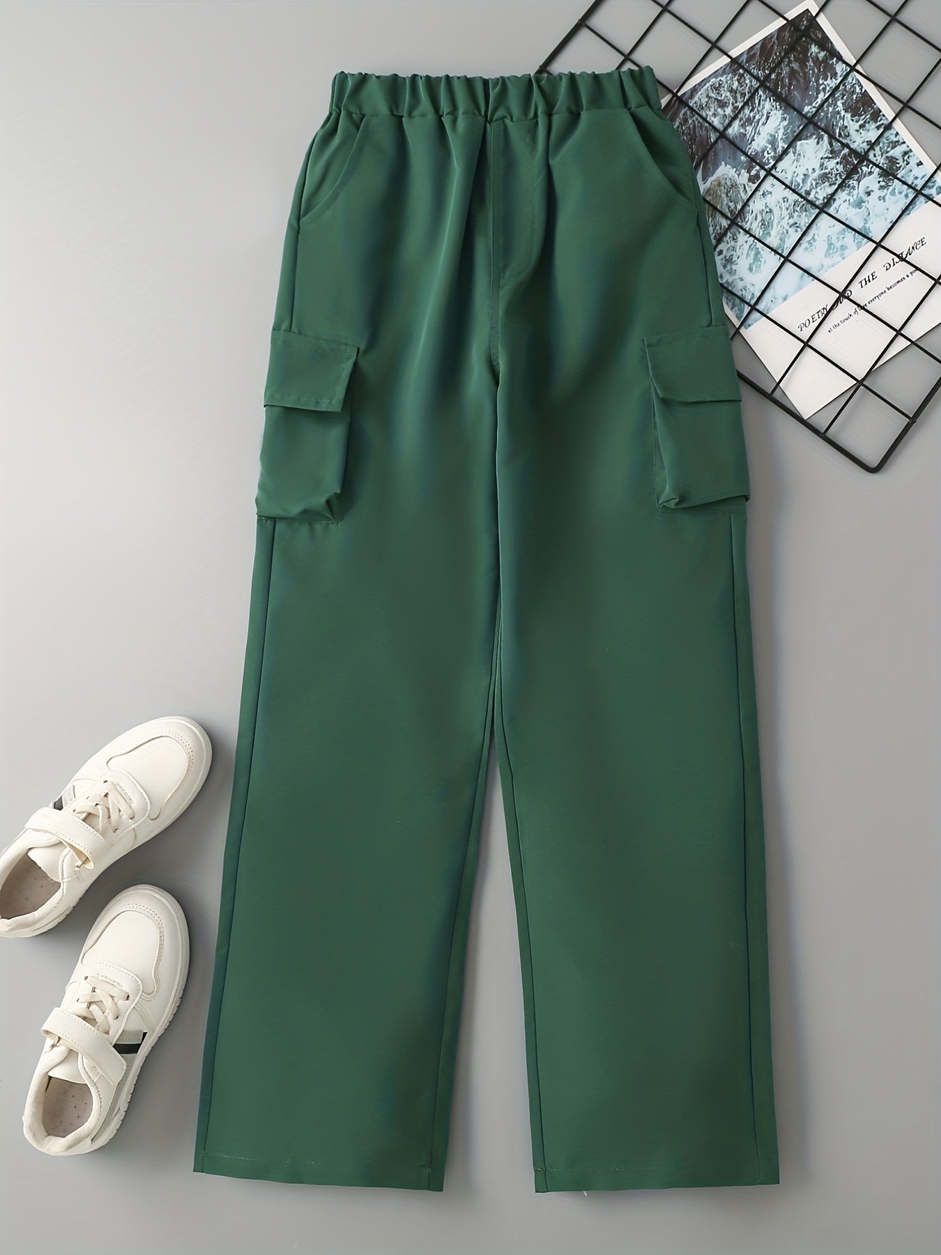 Boys Loose Cargo Pants Elastic Waist Jogger Pants Kids Clothing