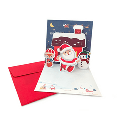 3D Christmas Greeting Card Baby Birth Newborn Cartoon Winter Theme