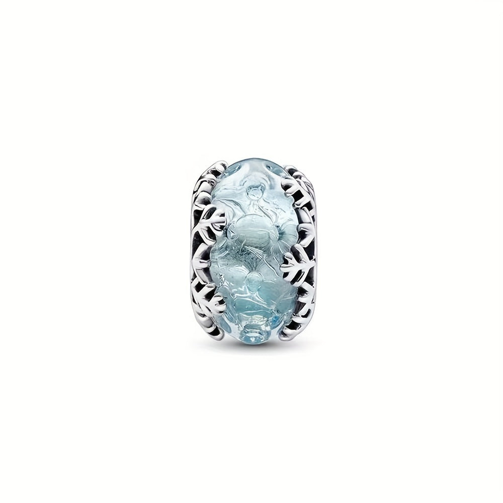 Silver Plated Round Charm Pendant for Beaded Bracelet