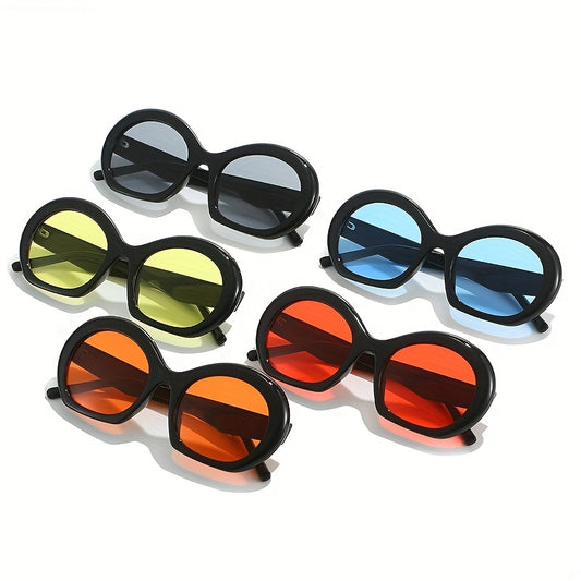 Y2K Oversized Tinted Lens Sunglasses For Women Men Round Inflated Frame Glasses