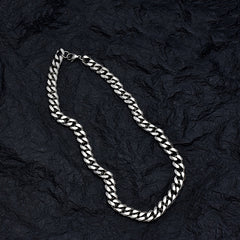 Men's Cuban Chain Necklace Stainless Steel Solid Metal Collar Chain