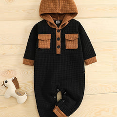 Baby's Hooded Jumpsuit Long Sleeve Romper