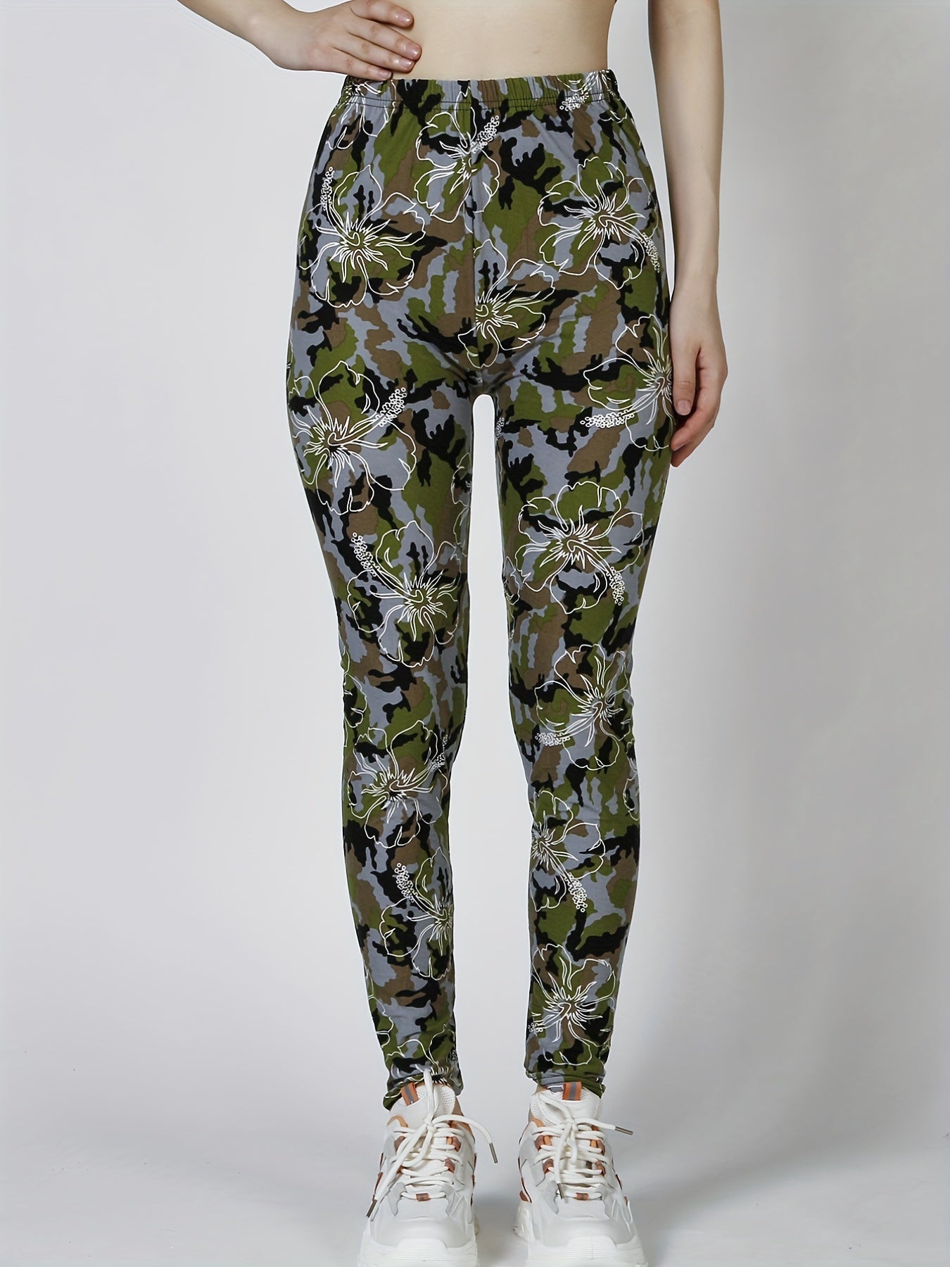 Women's Floral Printed Yoga Pants High Waist Sweatpants Leggings