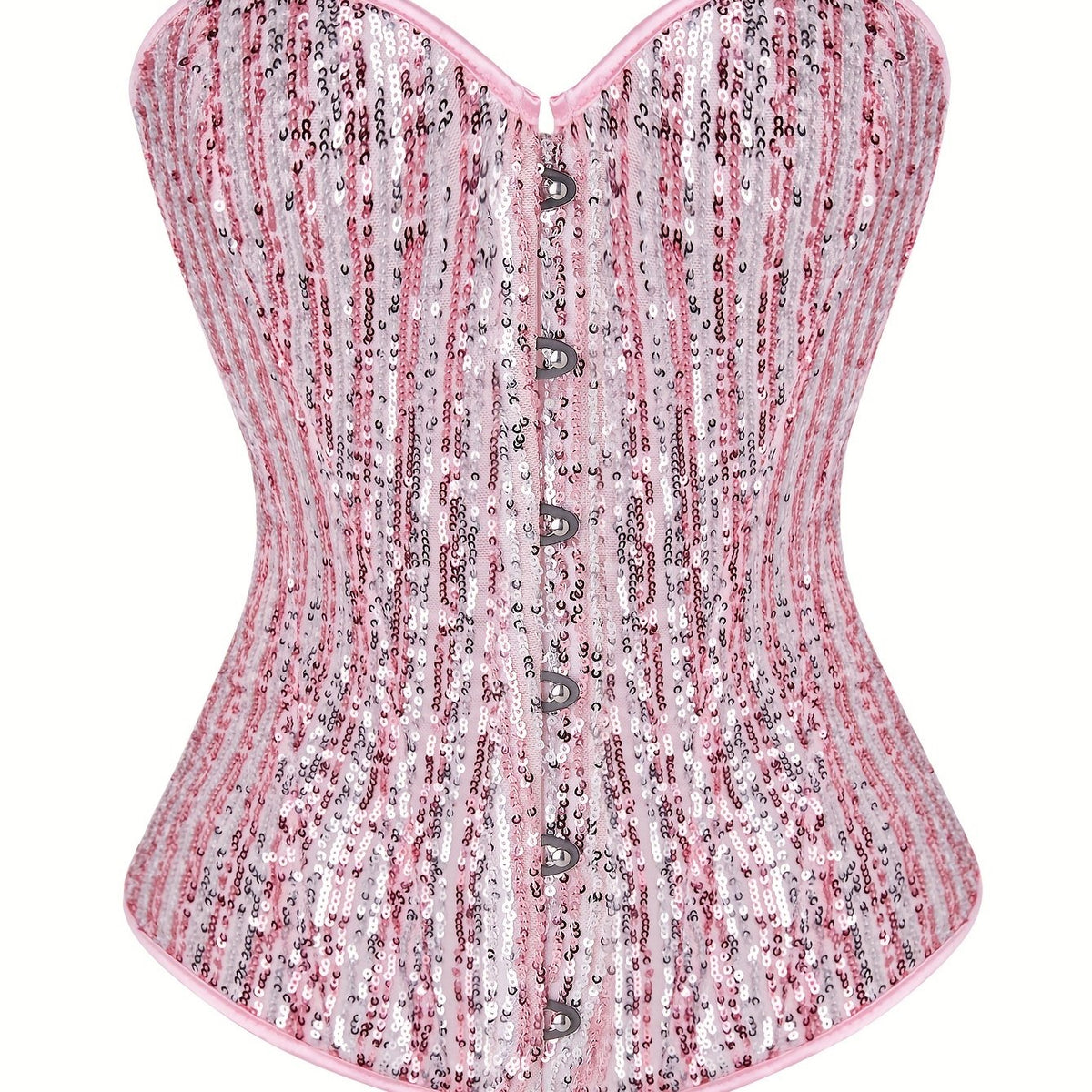  Sequin Lace Up Tummy Control Corset Top