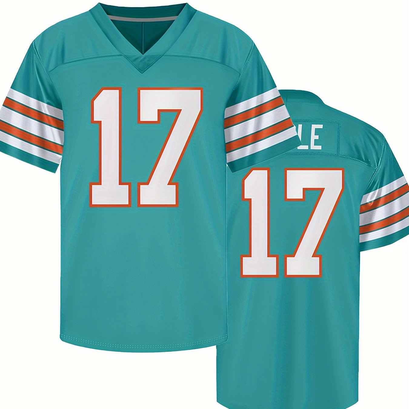Men's American Green Football Jersey V-neck Short Sleeve Uniform
