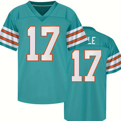 Men's American Green Football Jersey V-neck Short Sleeve Uniform