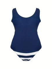  Anchor Print Tankini Set - Women's Plus Two Piece Set