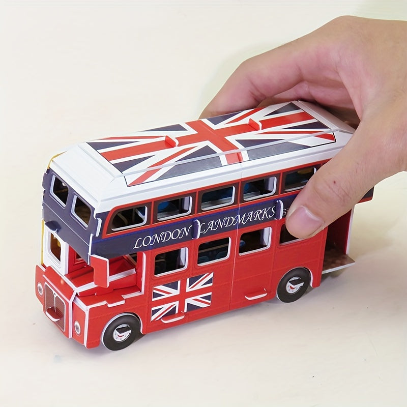 London Double Layer Bus 3D Puzzle Foam Toy Model Kit DIY Educational Car Series