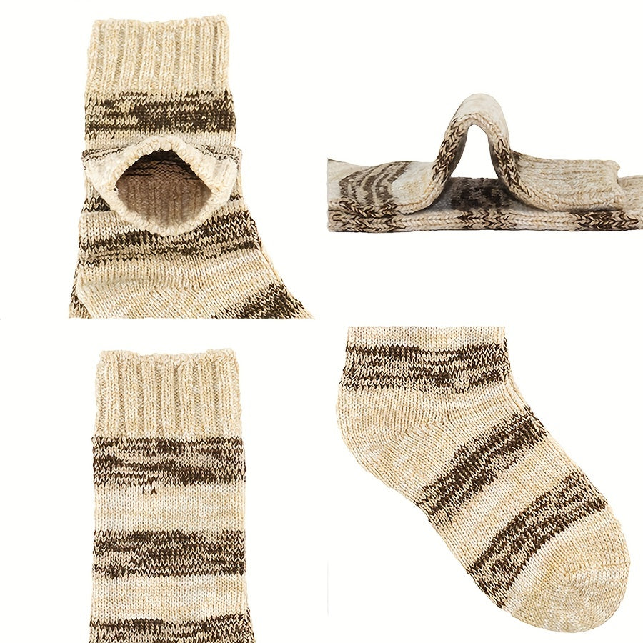 2 Pairs Stripe Print Socks Warm Mid Tube Women's Stockings
