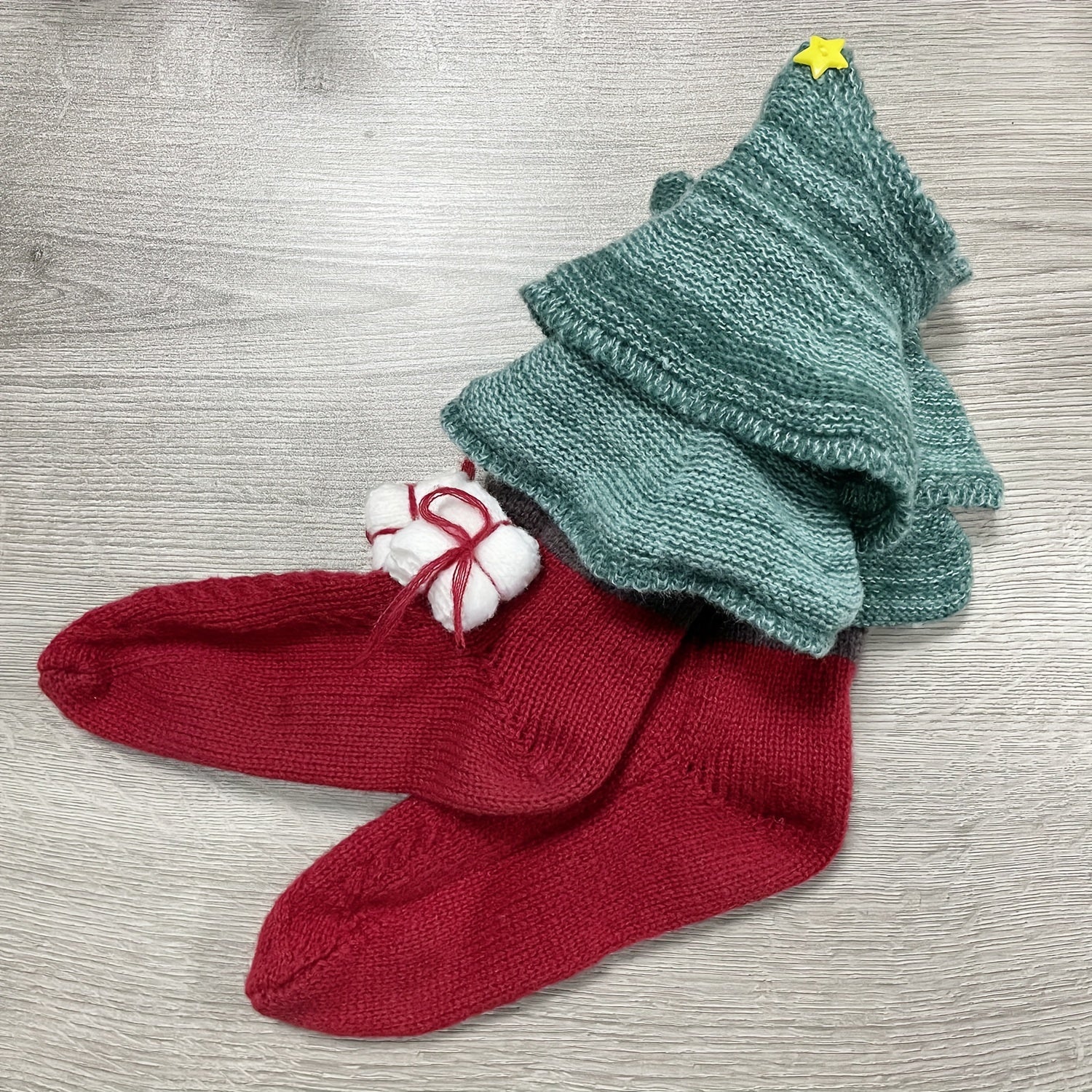 Christmas Colorblock Socks Knitted Women's Stockings