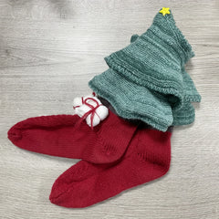Christmas Colorblock Socks Knitted Women's Stockings