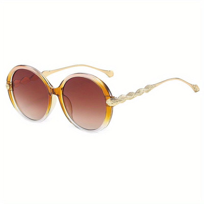 Large Oval Sunglasses For Women Leaf Gradient UV400 Sun Shades Glasses