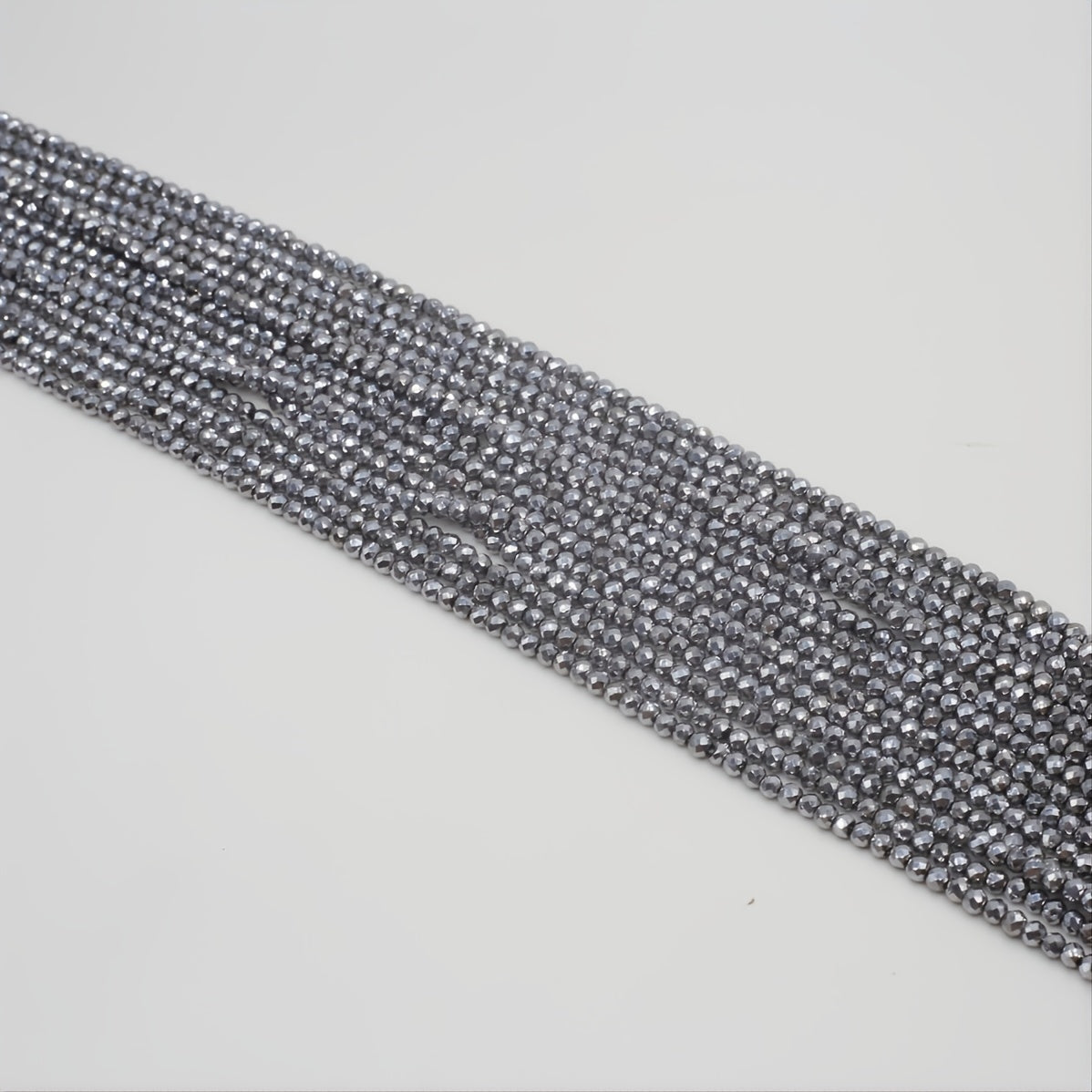 15'' Gray Spinel Plated Faceted Small Beads for Beading
