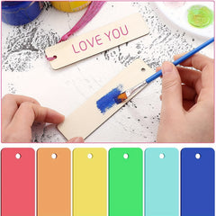 DIY Wooden Bookmark Set for Customizing and Painting with Tassel Tag