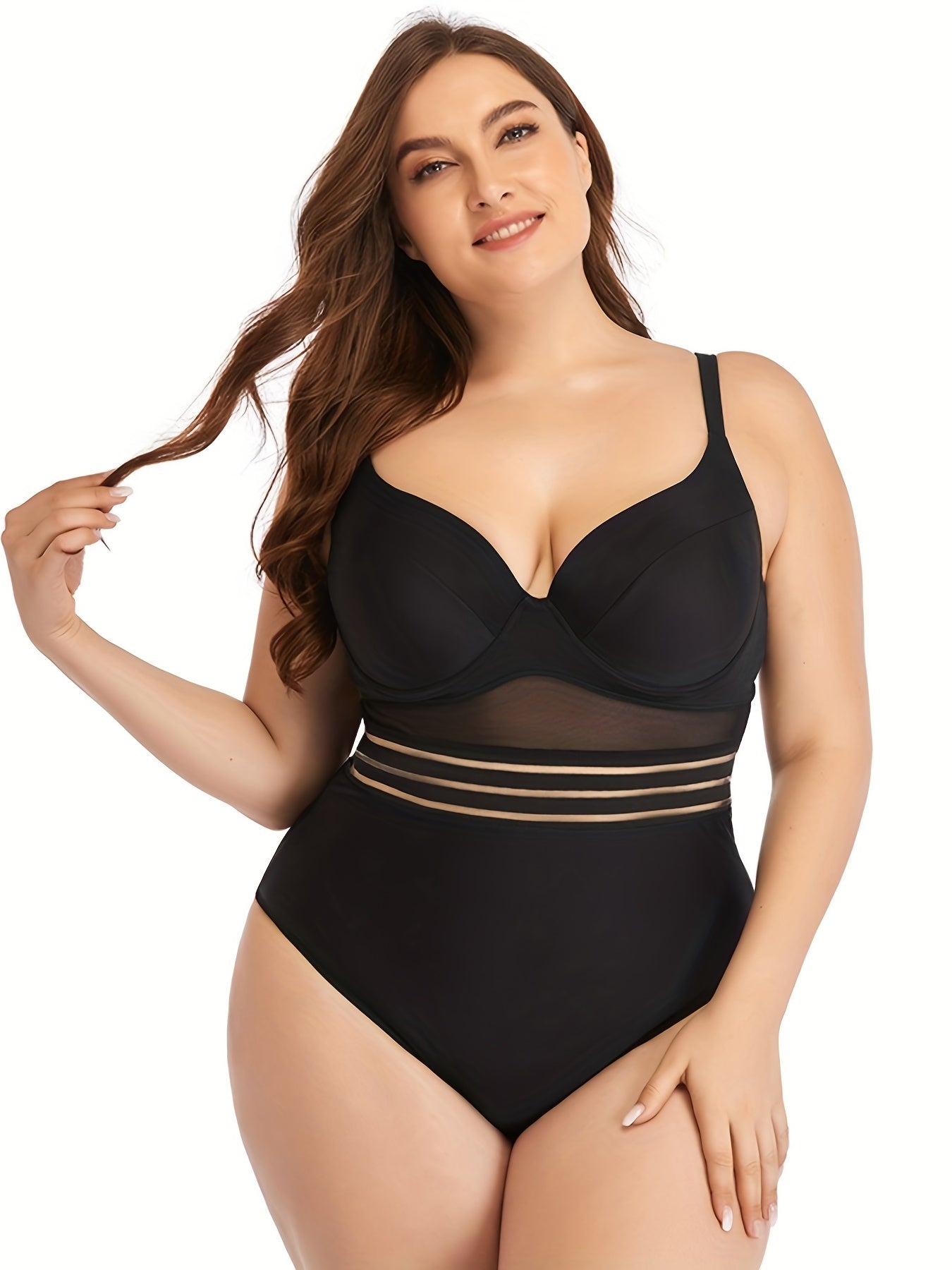  One Piece Swimsuit V Neck Backless