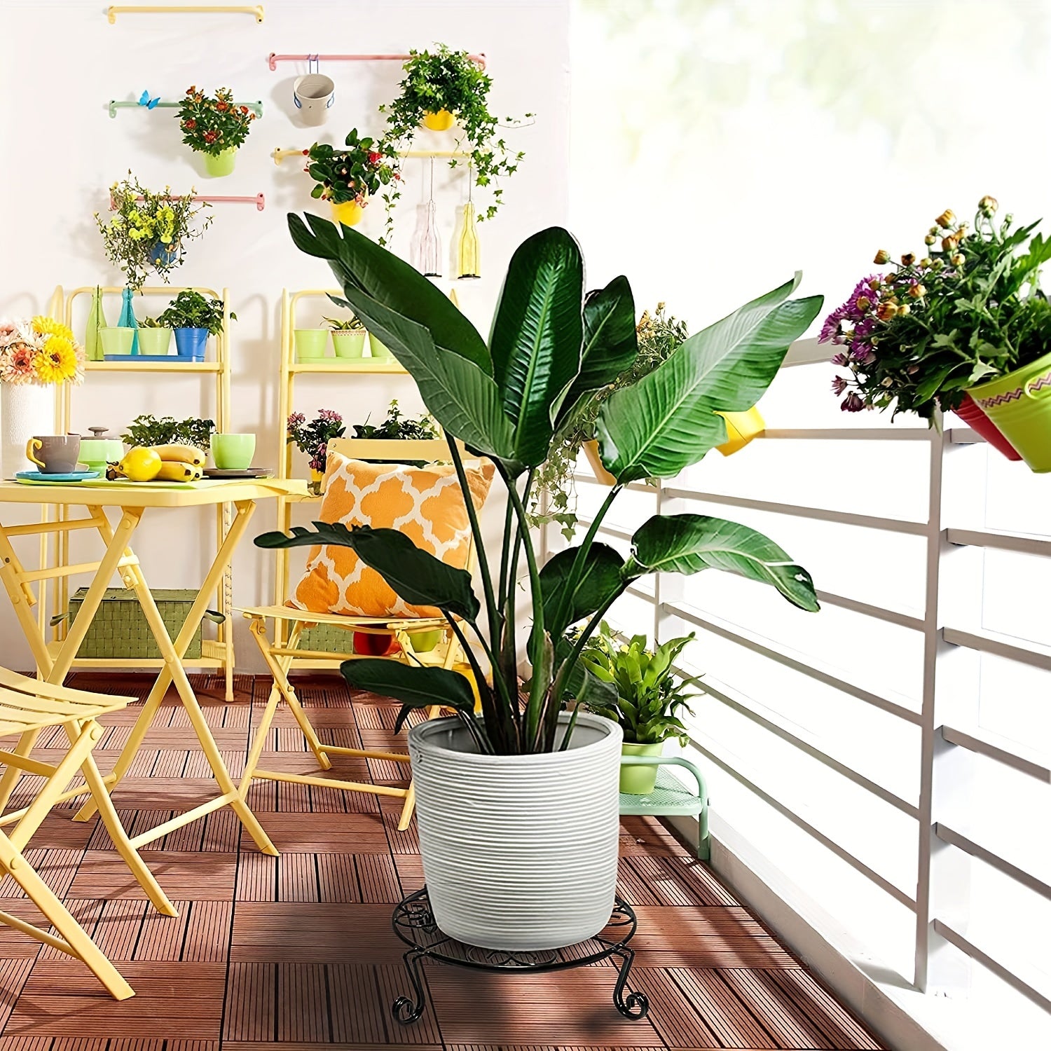 2pcs Plant Stand Flower Pot Holder Indoor Outdoor Metal Garden Rack Bronze
