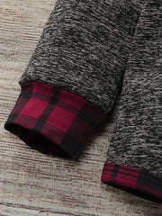 Baby Boys Hooded Sweatshirt & Pants Set with Plaid Print
