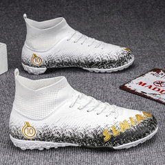 Boys' High Top TF Football Boots Anti-skid Breathable Soccer Cleats