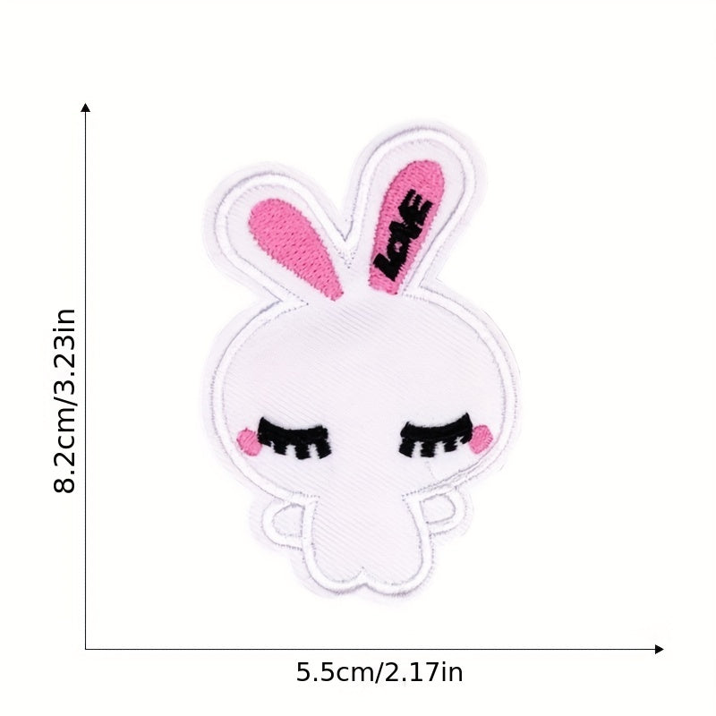 10pcs Cartoon Rabbit Iron On Patches For Girls