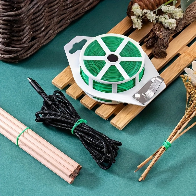 Garden Twist Tie Green Plant Soft Ties Plant Support Wire Tie (1 Roll)