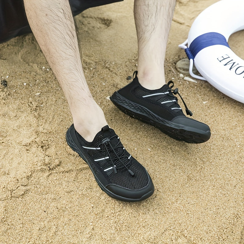 Men's Mesh Drawstring Water Shoes Lightweight Non Slip Outdoor Shoes