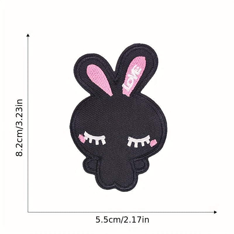 10pcs Cartoon Rabbit Iron On Patches For Girls