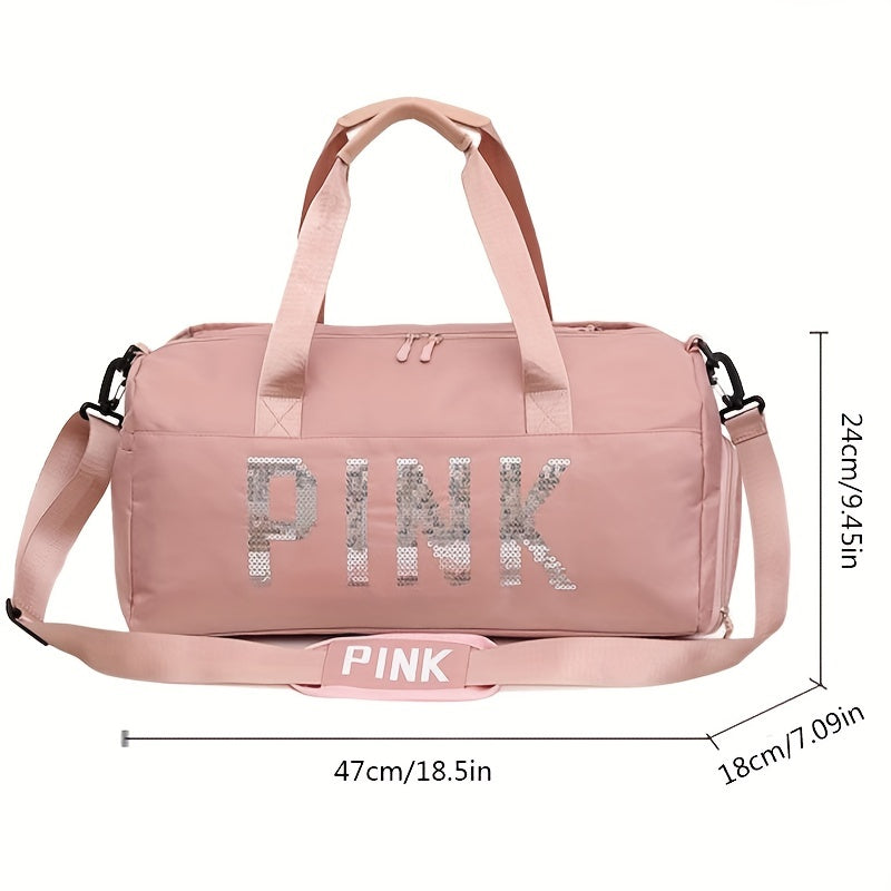 Sequins Decor Sports Bag Large Capacity Shoulder Bag