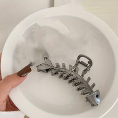 Metal Gun Hair Clip Fish Bone Hair Claw