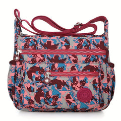 Leopard Print Nylon Crossbody Bag Women's Shoulder Purse
