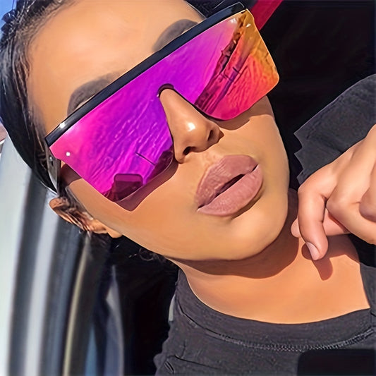 Square Frame Sunglasses Gradient Lens Flat Top Eyewear