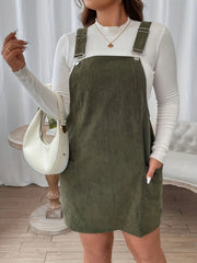  Corduroy Overall Dress with Adjustable Straps