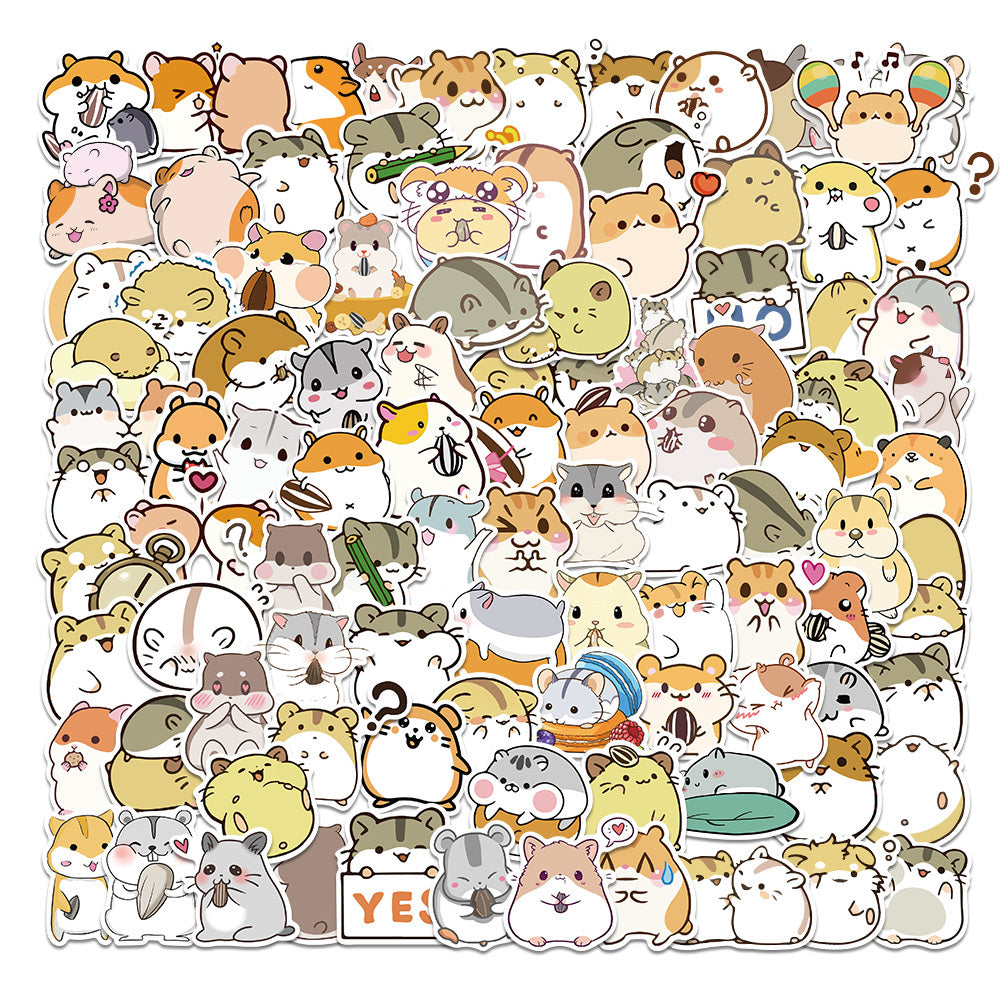 100 Hamster Graffiti Stickers for Notebooks and Cups