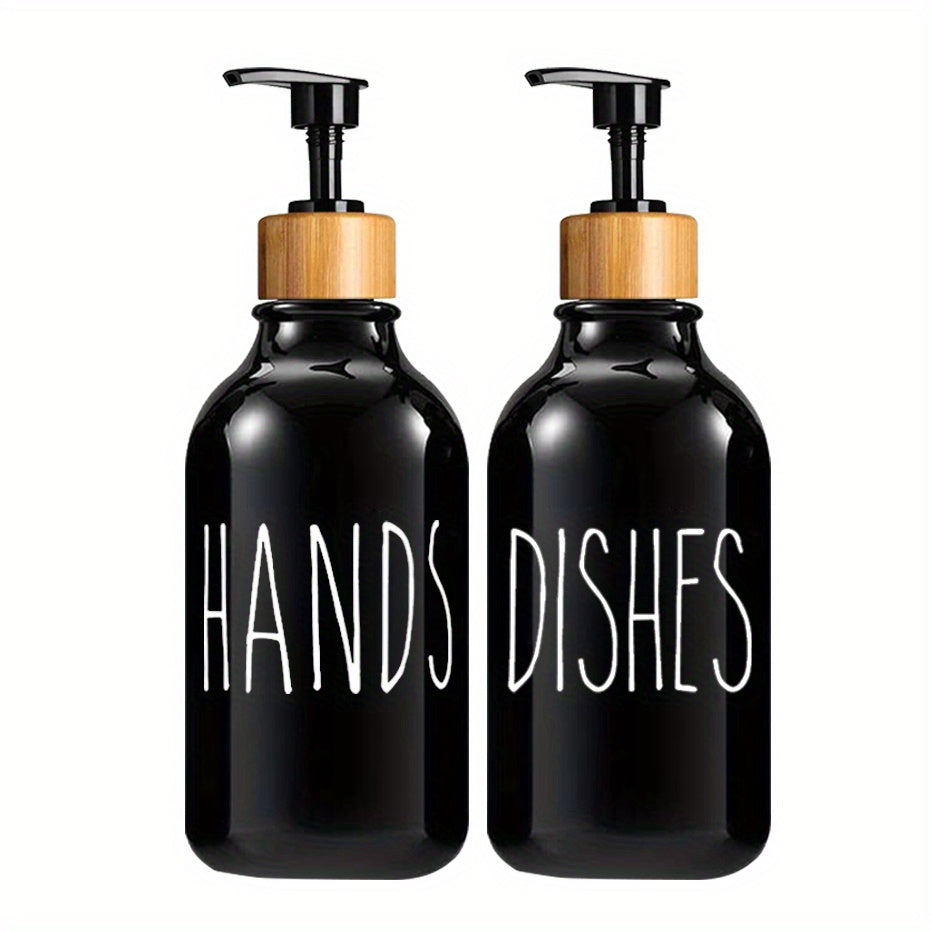 2pcs Refillable Plastic Soap Dispenser Bathroom Kitchen Liquid Storage Container