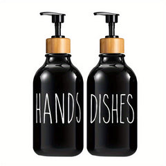2pcs Refillable Plastic Soap Dispenser Bathroom Kitchen Liquid Storage Container