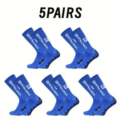 5 Pairs Non-Slip Mid-Calf Football Socks