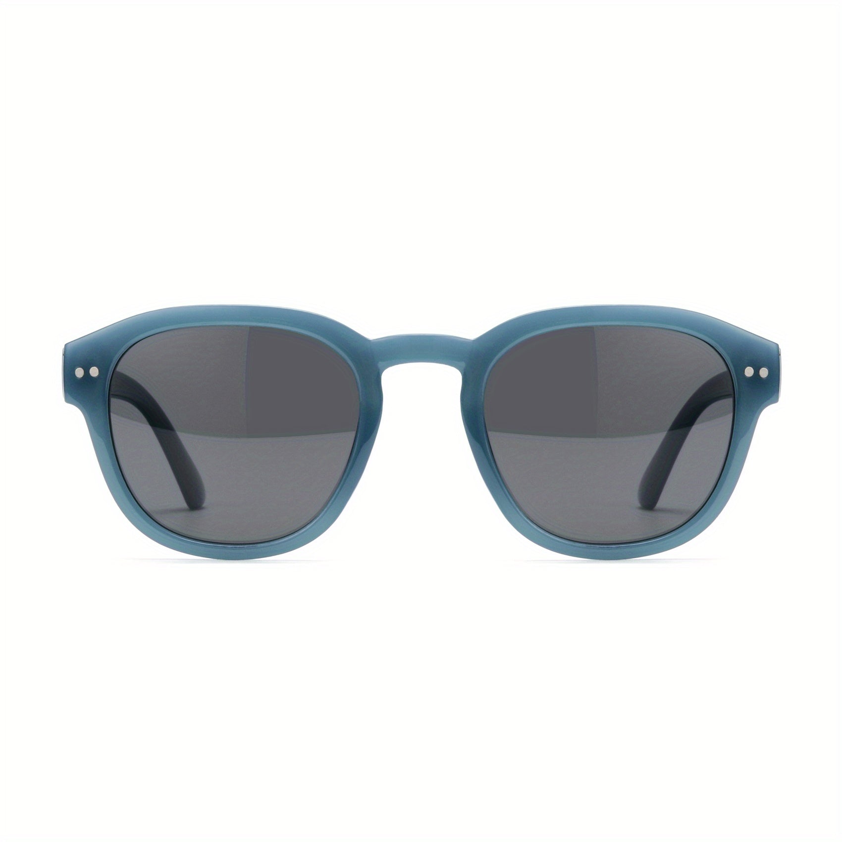 OUWEN Polarized Round Sunglasses Milky/Smoke UV400 Protection VF2221E
