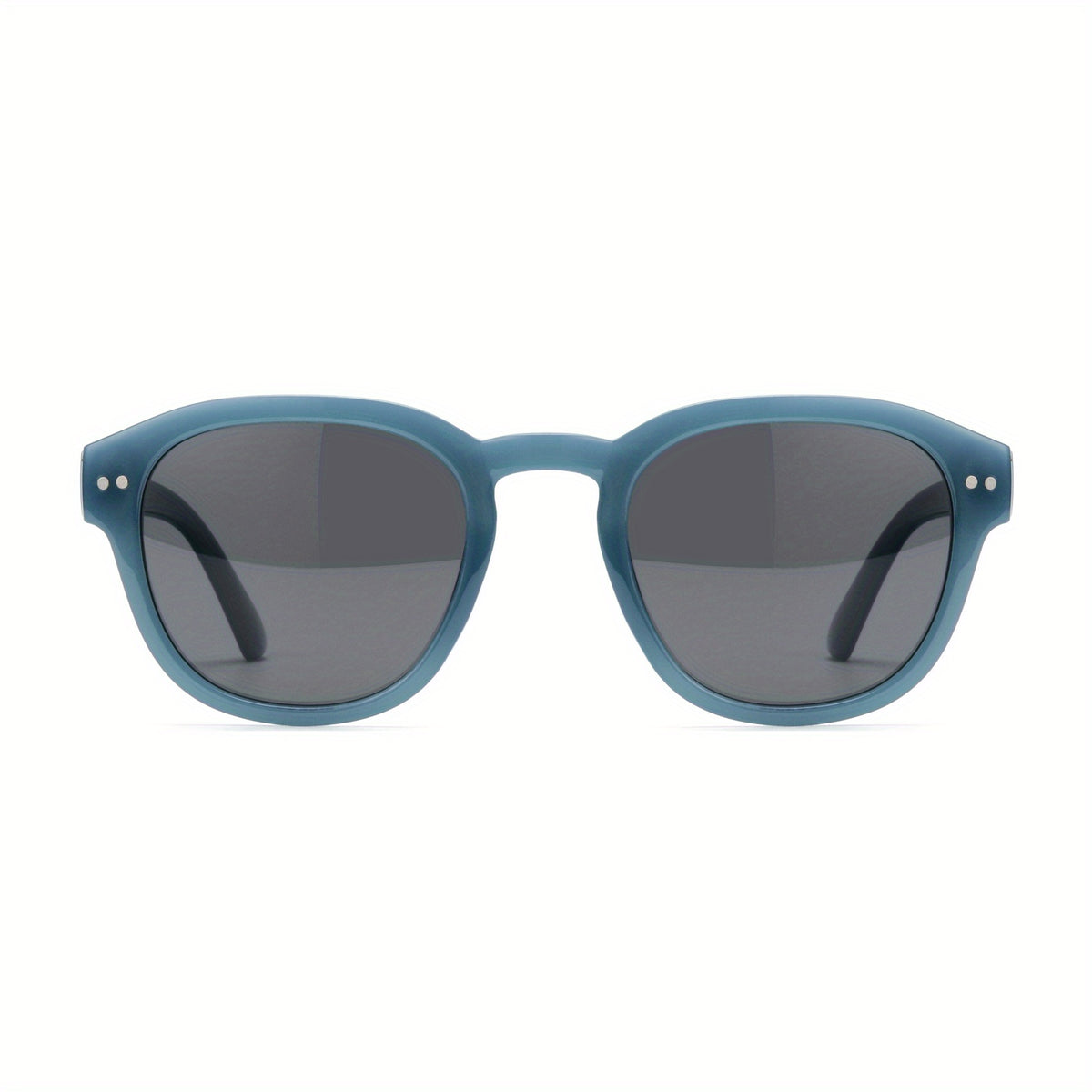 OUWEN Polarized Round Sunglasses Milky/Smoke UV400 Protection VF2221E