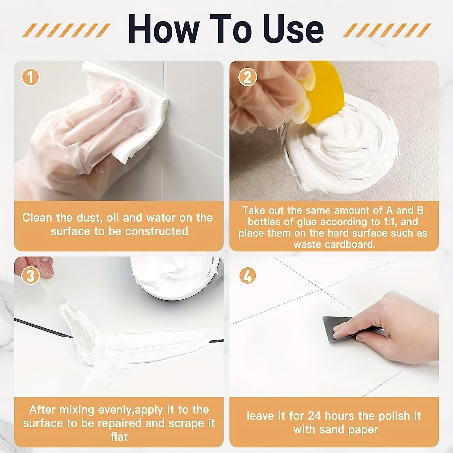 VERN Tub Repair Kit - Fixes Fiberglass, Acrylic, Porcelain, Tile