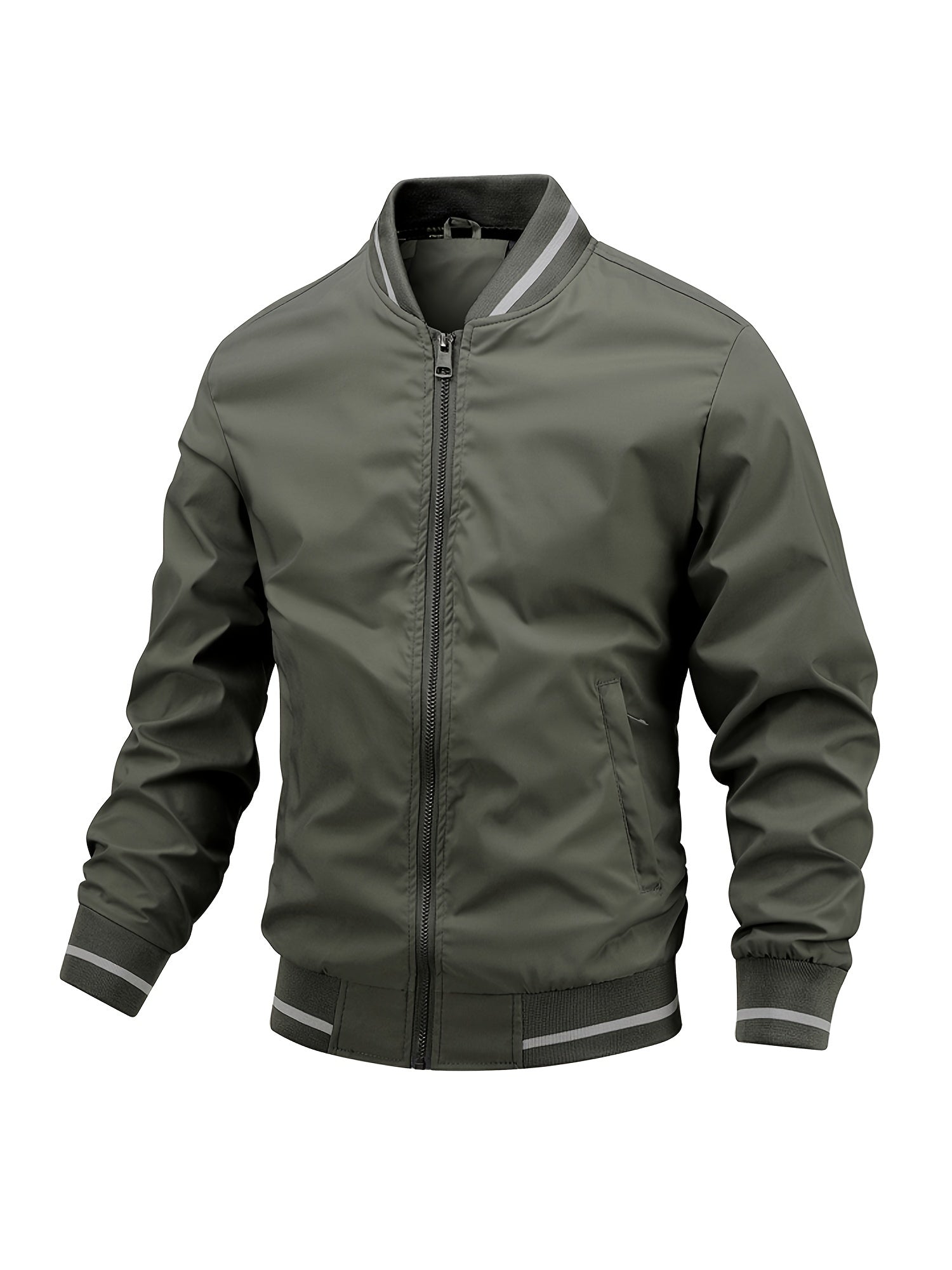 Men's Zipper Baseball Collar Jackets with Pockets
