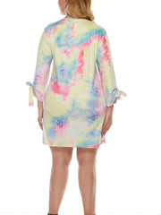  Tie Dye Midi Dress Women's Plus Casual Midi Dress