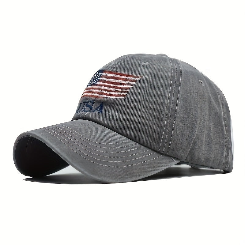 American Flag Denim Baseball Cap Trucker Hat