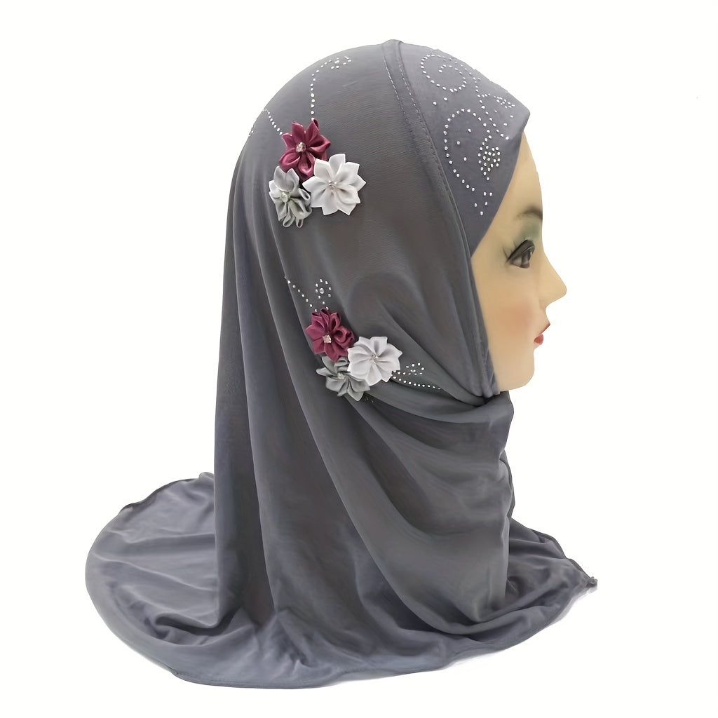 Toddler Girls Bandana Arab Hat Six Flowers